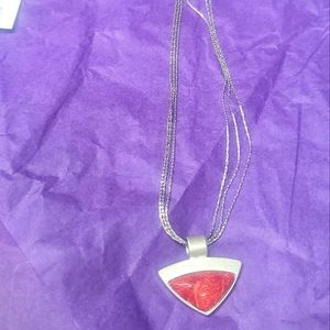 Fredrick Duclos sterling silver and coral necklace.